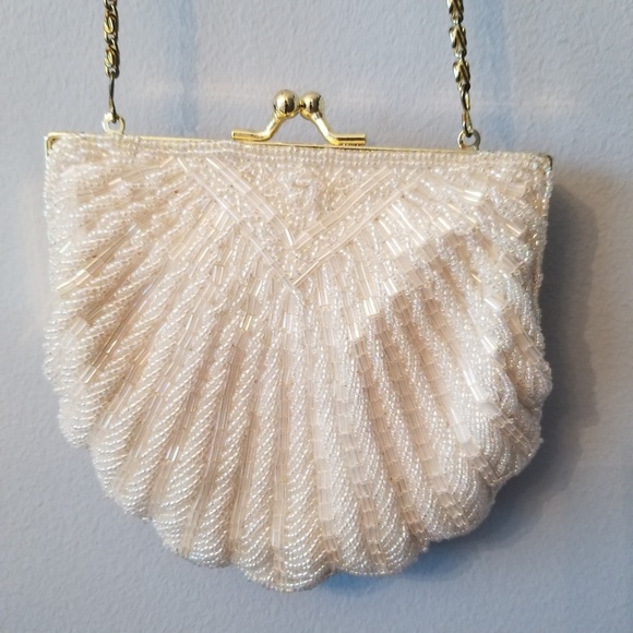 Handbags - Beaded Shell Chain Purse for Wedding